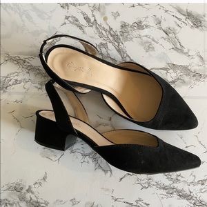 Dollskill chunky kitten heel suede pointed toe